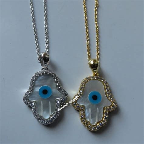 2017 New Arrival 925 Sterling Silver Blue Hamsa Evil Eye Necklace