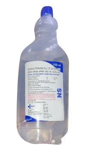 Normal Saline Ns Sodium Chloride 100ml Injection Packaging Type