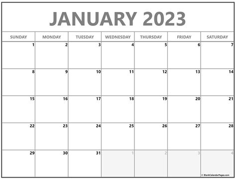 Jan 2023 Printable Calendar