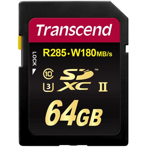 Save 10% on your first order. Transcend 64GB Ultimate UHS-II SDXC Memory Card (U3) TS64GSD2U3