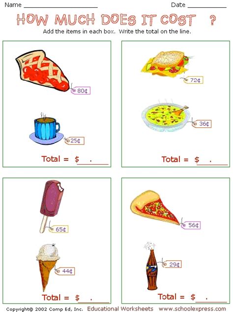 First of all, let's look at basic costs for a laundromat. How Much Does It Cost? Worksheet for 1st - 2nd Grade ...