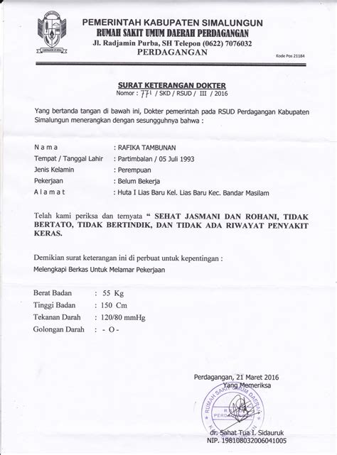 Check spelling or type a new query. Surat Keterangan Sehat Jasmani dan Rohani