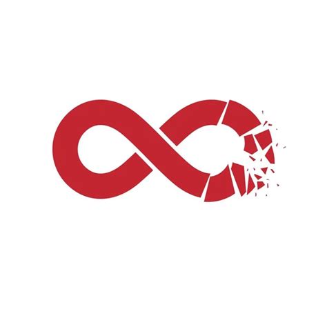 Infinity Red Illustration On White Background Red Flat Style Vector