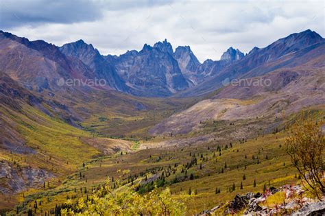 Tombstone Mountain Range Yukon Territory Canada Stock Photo By Pilens