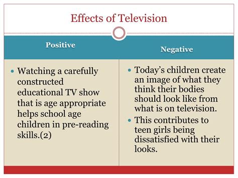 🌈 Positive And Negative Effects Of Television On Society Televisions Positive Effects On