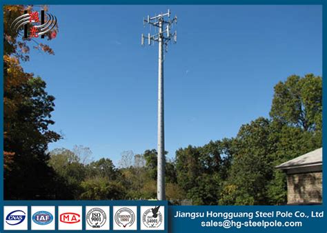 Steel Conical Self Supporting Telecommunication Towers With Climbing