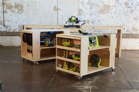 Ultimate Roll Away Workbench With Miter Saw Stand Workbench Plans Diy