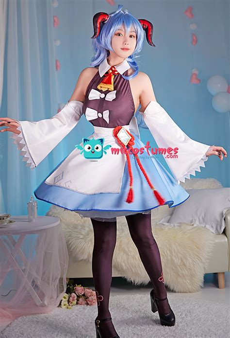 Genshin Impact Ganyu Cosplay Costume Cute Maid Costume Cosplay Shop