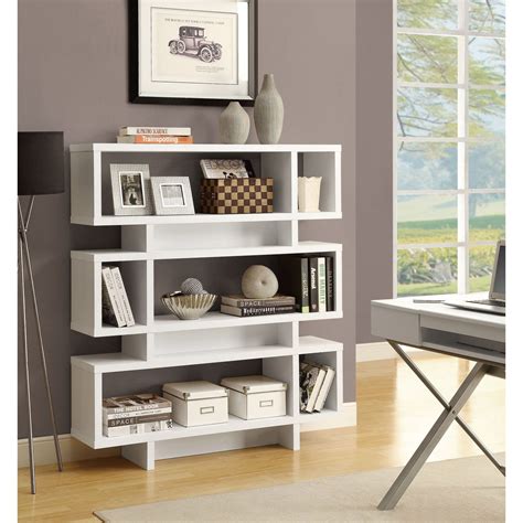 Home library bookcases come in oak, cherry. White 55-inch High Modern Bookcase - Free Shipping Today ...