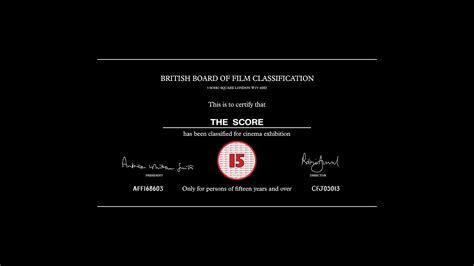 The Score 4k Bbfc Black Card Youtube