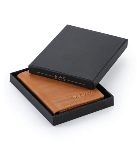 Hide Sleek Rfid Protected Genuine Tan Leather Mini Credit Card Holder