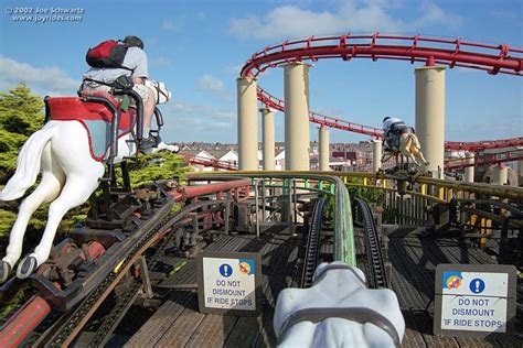 The grand national is a wooden roller coaster located at blackpool pleasure beach in blackpool, lancashire in the united kingdom.it was designed and constructed by american engineer charles paige in 1935 and is now one of two surviving wooden möbius loop roller coasters in the world (the other being racer at kennywood). AMUSEMENT ATTRACTION! AMUSEMENT RIDE! Steeplechase on-ride ...