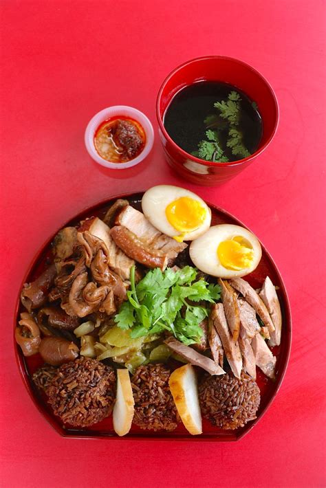 I used the duck legs and breast in the recipe, and from the back and wings, i will make a delicious soup. Duck Rice and Kway Chap Bento | Braised duck, Braised, Food