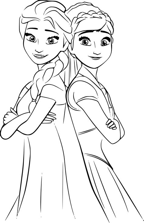 Coloriage Elsa, Anna et dessin à imprimer