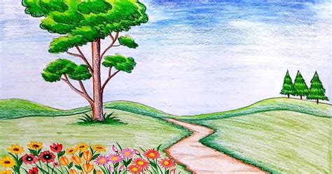 15+ mewarnai gambar pemandangan gunung anak tk, paud dan sd. 17+ Contoh Gambar Pemandangan alam, Gunung, Pantai, Luat ...