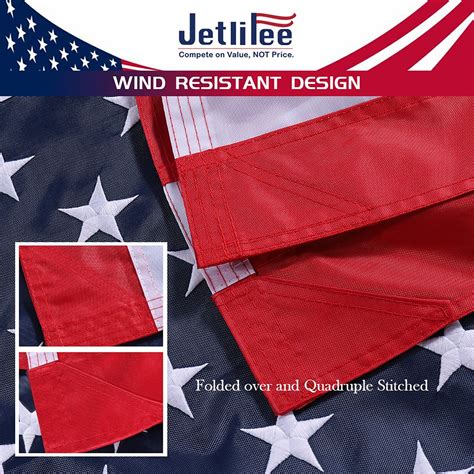 jetlifee 5 packs 4x6 ft american us flag banner heavy duty 210d embroidered ebay