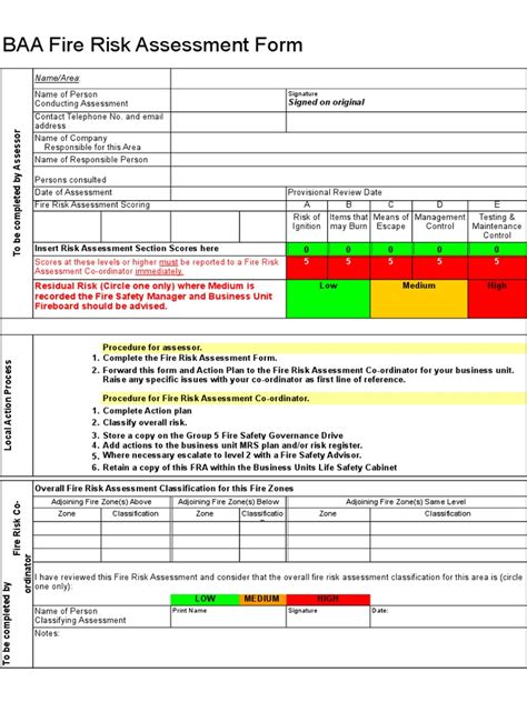 Fire Risk Assessment Form Pdf Fire Safety Hvac