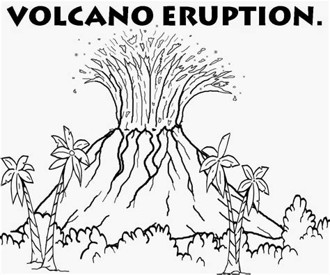 Simple volcano coloring coloring pages