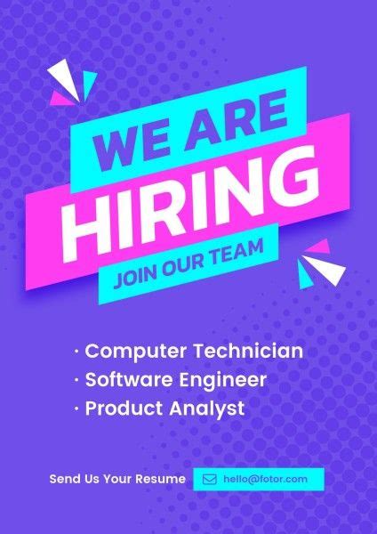 We Are Hiring Poster Template And Ideas For Design Fotor