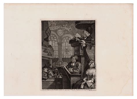 Lot The Sleeping Congregation By William Hogarth 1762 Print