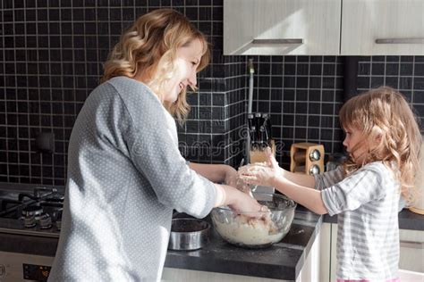 Mom Cooking With Daughter Stock Image Image Of Mother 66485205