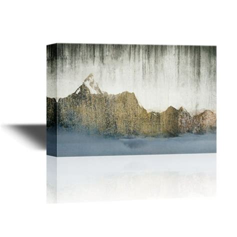 Wall26 Canvas Wall Art Abstract Landscape With Mountains On Vintage