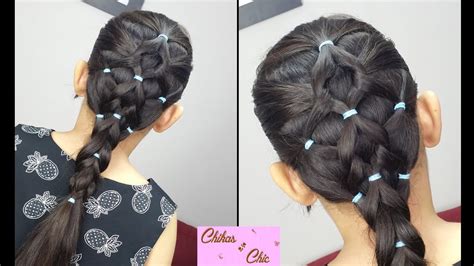 Stacked braids are another wonderful solution for girls. Elastic Bands Hairstyle (Part 2) | Sport Hairstyles | Cute ...