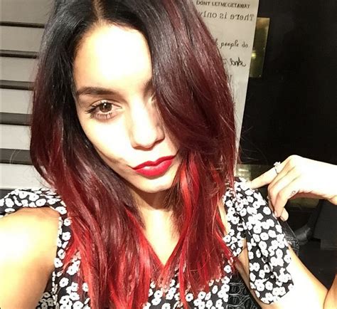 Vanessa Hudgens Debuts New Bold Red Ombre Hair Color ...
