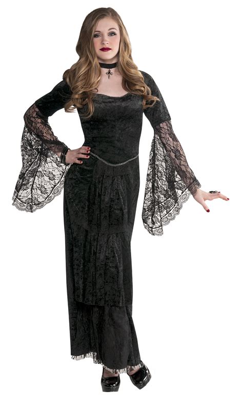 teen black gothic temptress girls halloween party fancy dress costume outfit ebay