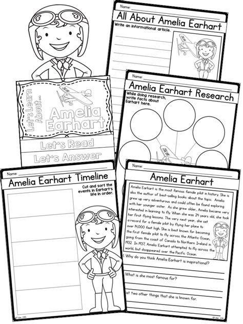 Amelia Earhart Biography Pack Elementary Nest