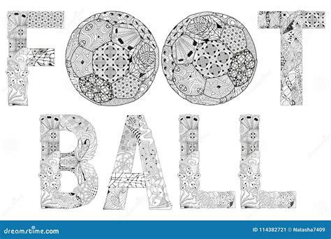 Word Football For Coloring Vector Decorative Zentangle Object Stock