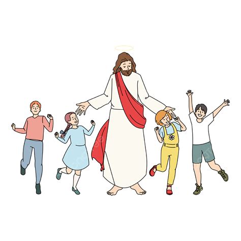 Hình ảnh Trẻ Em Mỉm Cười Nhảy Múa Gần Chúa Giêsu Christ Png Chúa