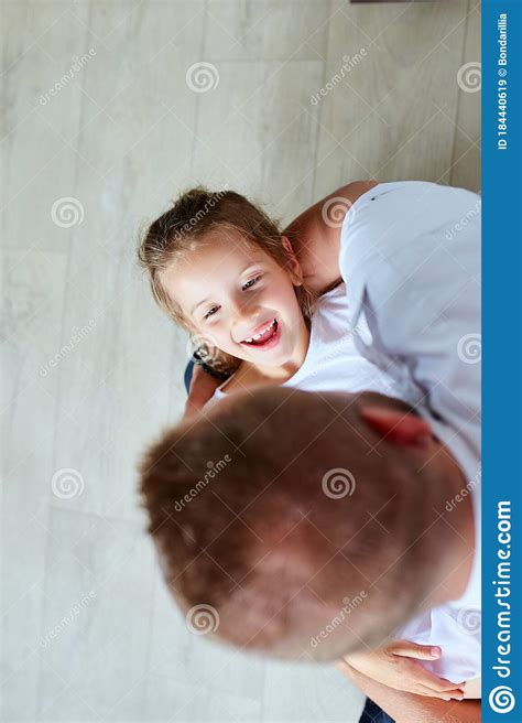 Father And Daughter In White Spending Time At Home Stock Image Image Of Caucasian Love 184440619