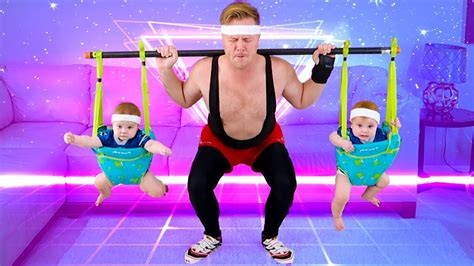 Dad Bod Workout Challenge With Twin Babies 🏋️ Try Not To Laugh Youtube