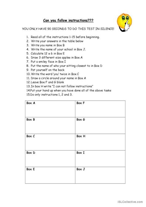 Can You Follow Instructions Warmer English Esl Worksheets Pdf And Doc