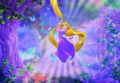 Tangled Rapunzel Disney Mural Purple Poster Glue