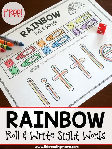 Rainbow Write Roll And Write Sight Words This Reading Mama Sight
