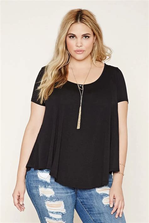 Forever Forever Plus Size Scoop Neck Tee Plus Size Scoop Neck