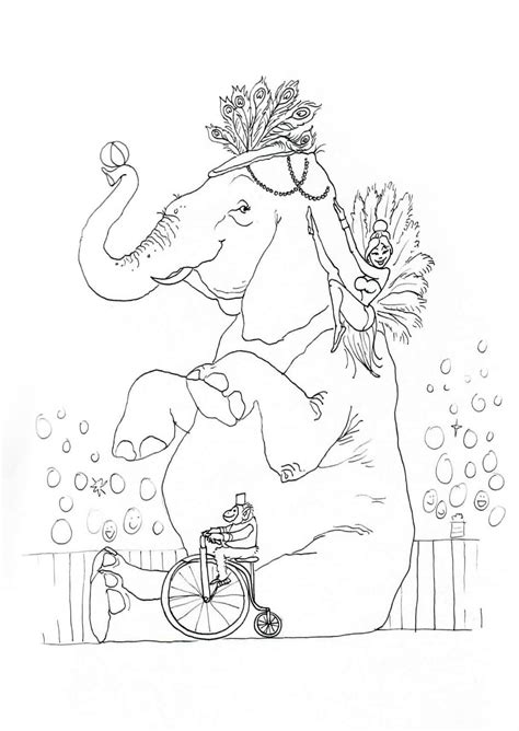 Color in this picture of clowns and others with our. transmissionpress: Circus Elephant Coloring Pages