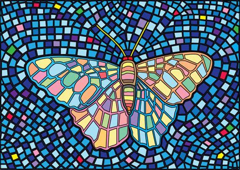 Drawing Of The Butterfly Mosaic Stock Photos, Pictures & Royalty-Free