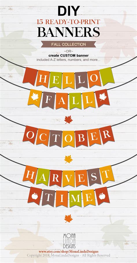 15 Printable Fall Banners 15 Ready To Print Banners A Z Letters
