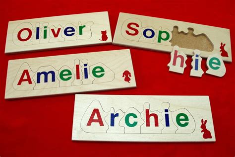 Personalized Name Jigsaw 6 Letters Educational Wooden Childrens Toy Etsy