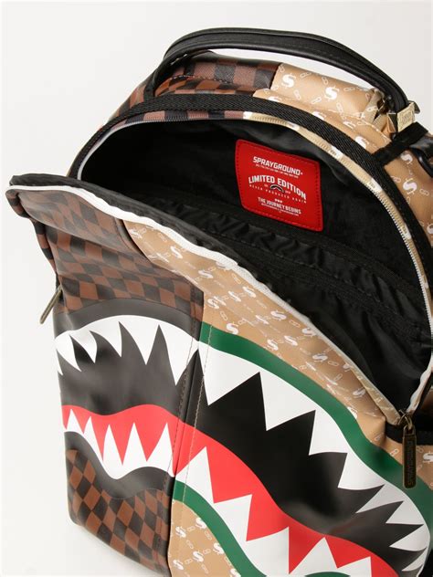 Sprayground Backpack In Vegan Leather With Shark Mouth Backpack