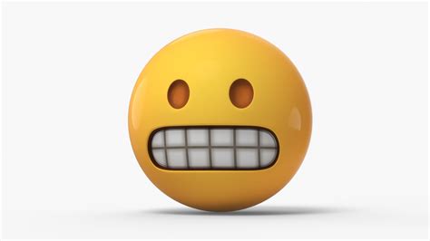 3d Emoji Grimacing Face Turbosquid 2239285