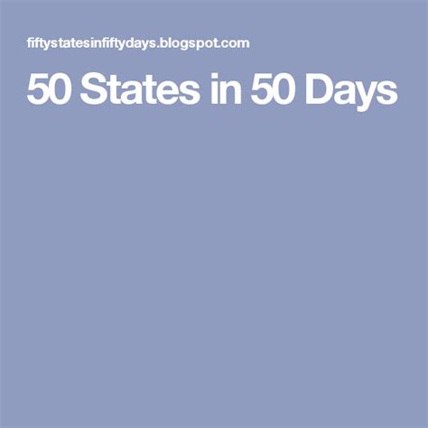 50 States In 50 Days 50 States How To Plan