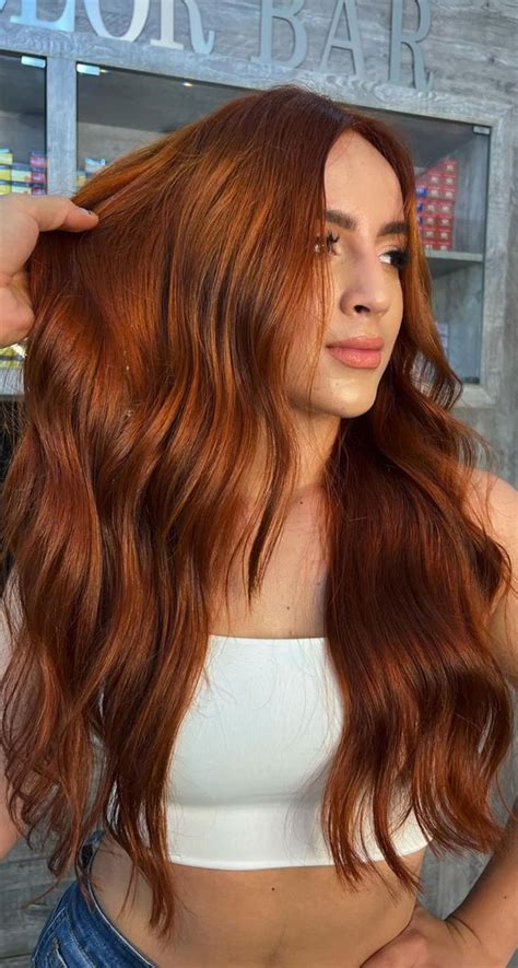 35 Copper Hair Colour Ideas Hairstyles Creamy Copper Brown Long Hair