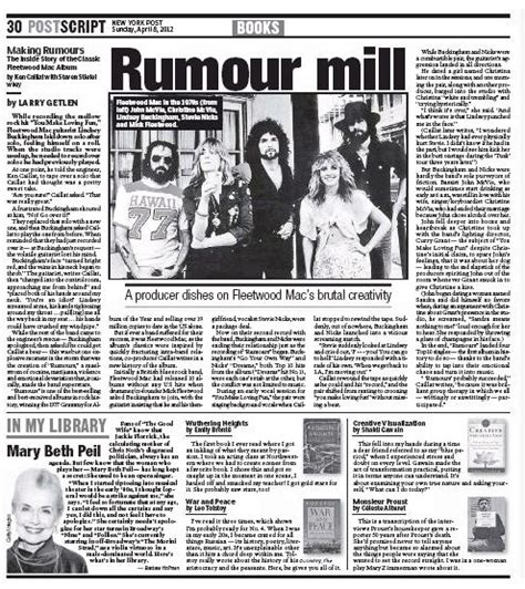 Fleetwood Mac News New York Post Rumour Mill Making Rumours The