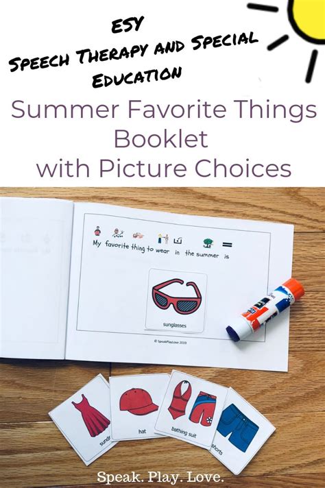 Summer Speech Therapy Activity With Visuals Esy Ice Breaker Autism