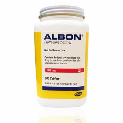 It is indicated for use in dogs and cats with respiratory, genitourinary. Albon 500mg per tablet