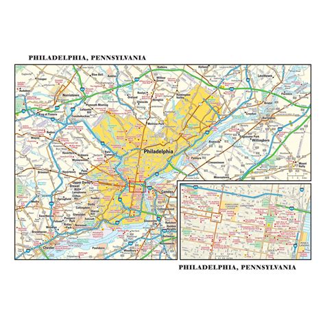 Philadelphia Pennsylvania Wall Map By Globe Turner The Map Shop